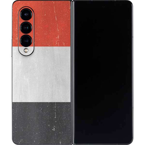 Yemen Flag Distressed Galaxy Z Fold4 5G Skin